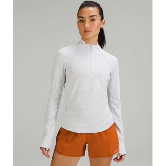 Lululemon Ventscape Half-Zip Long Sleeve Top Vapor Light Gray Running 8 - Picture 1 of 9